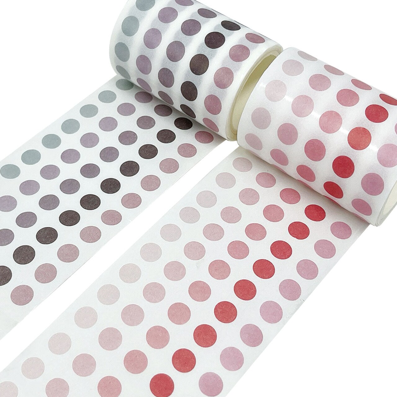 Wrapables Colorful Dots Washi Masking Tape, Round Circle Stickers for Scrapbooking, Planners, Bullet Points, and Journals 6M Length Total (Set of 2)